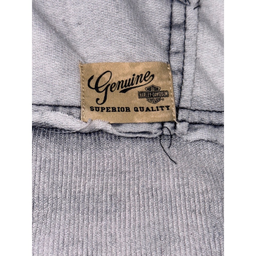 Harley Davidson Hoodie Womens XL Gray Fair Burnout Graphic Zip Up Eagle Logo - Picture 9 of 15
